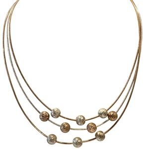 Vintage Dyadema Italy 16.5'' Chain Tiered Necklace Sterling 925 Silver 20g Retro